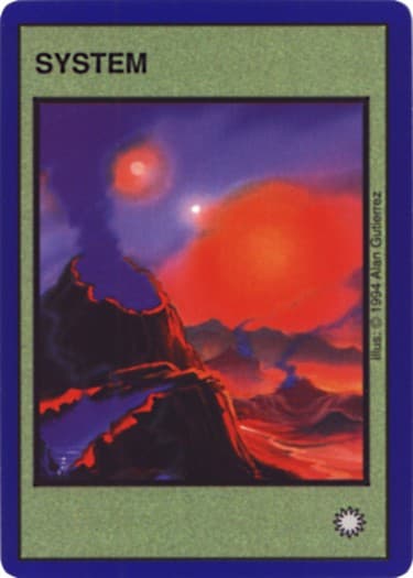 System K [Orange clouds, purple smoke volcano] — image 1
