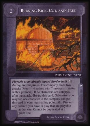 Burning Rick, Cot, and Tree — image 1