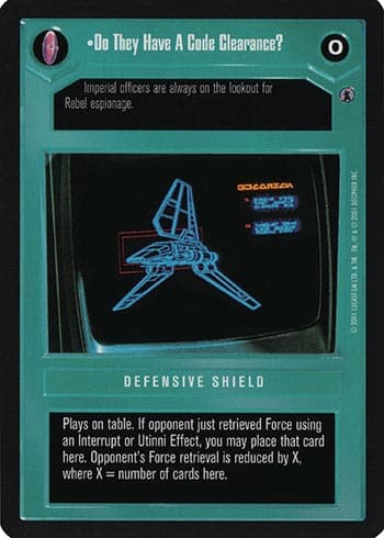Do They Have A Code Clearance? - Defensive Shield — image 1