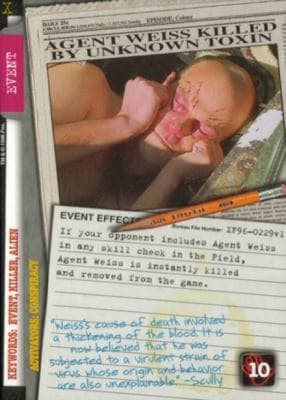 Agent Weiss Killed By Unknown Toxin — image 1