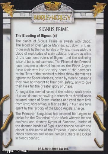 Signus Prime, The Blooding of Signus (c) — image 1