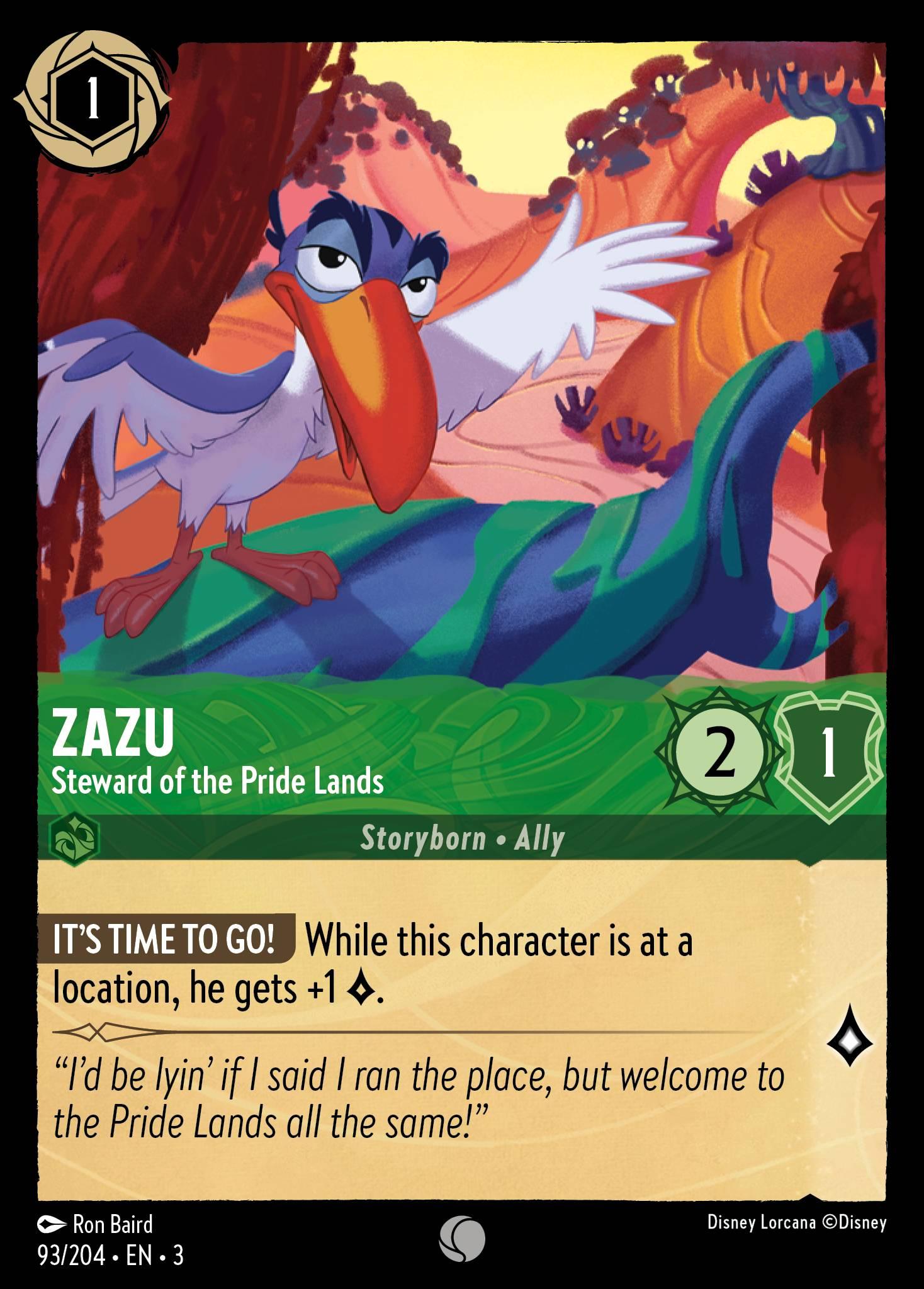 Zazu, Steward of the Pride Lands - FOIL — image 1