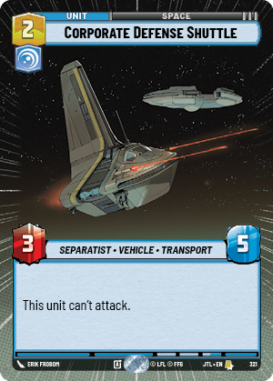 Corporate Defense Shuttle - HYPERSPACE — image 1