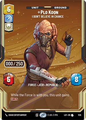Plo Koon - I Don't Believe in Chance - PRESTIGE SERIALIZED — image 1