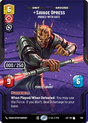 Savage Opress - Imbued With Hate - PRESTIGE SERIALIZED — image 1
