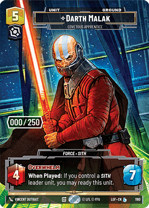 Darth Malak - Covetous Apprentice - PRESTIGE SERIALIZED — image 1