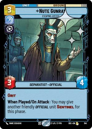 Nute Gunray - Escaping Justice - FOIL — image 1