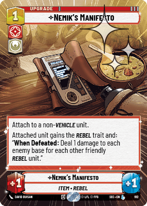 Nemik's Manifesto - HYPERSPACE FOIL — image 1