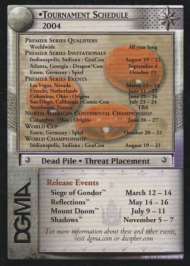 2004 Tournament Schedule (Revised) — image 1